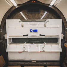 Cabinet in PC12 with patient loader storage