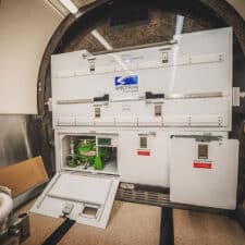 LOX drawer in PC12 aft cabinet